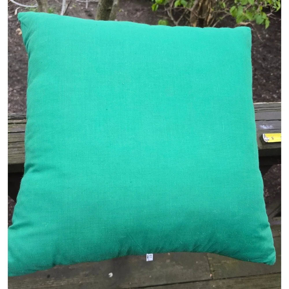 Vintage Annalee Christmas Elf Face Green Felt Throw‎ Pillows Set of 2 - 17.5